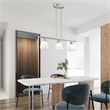 Livex Lighting Somerville 3-Light Metal Linear Chandelier in Brushed Nickel