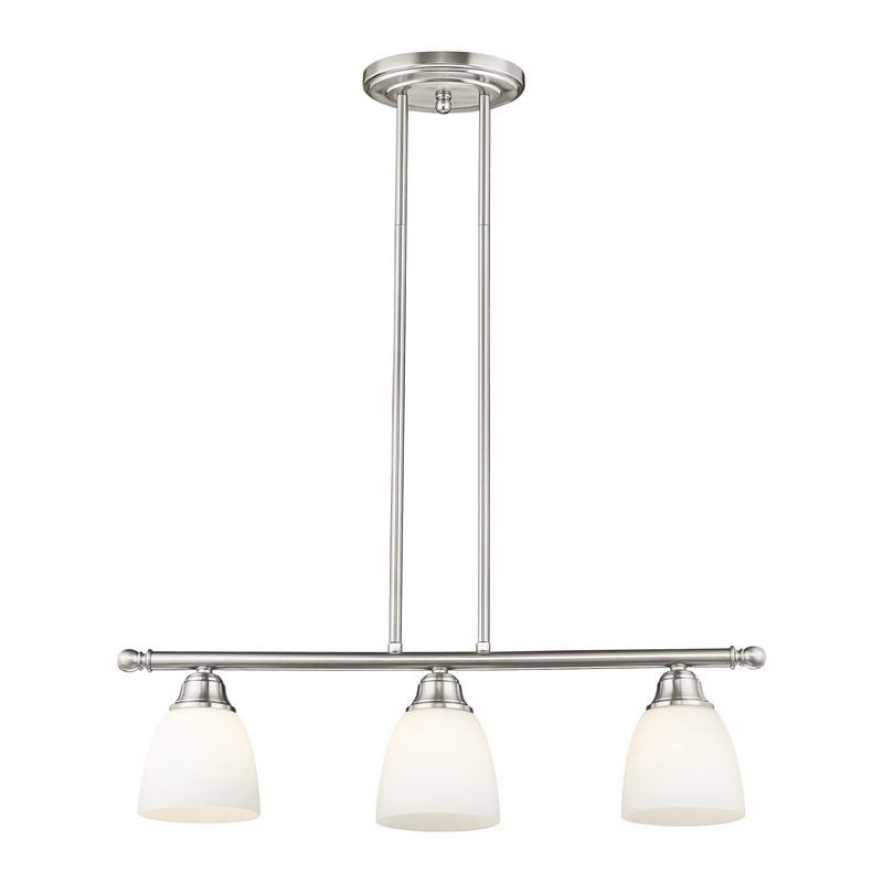 Livex Lighting Somerville 3-Light Metal Linear Chandelier in Brushed Nickel