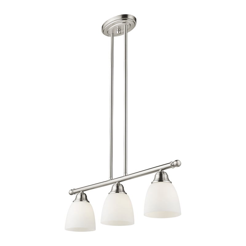 Livex Lighting Somerville 3-Light Metal Linear Chandelier in Brushed Nickel