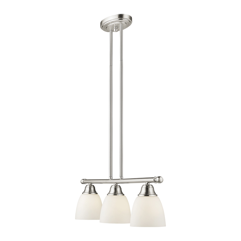 Livex Lighting Somerville 3-Light Metal Linear Chandelier in Brushed Nickel
