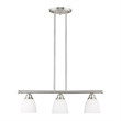 Livex Lighting Somerville 3-Light Metal Linear Chandelier in Brushed Nickel