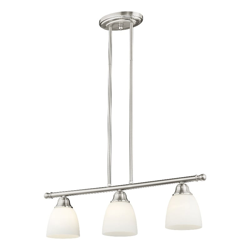 Livex Lighting Somerville 3-Light Metal Linear Chandelier in Brushed Nickel