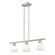 Livex Lighting Somerville 3-Light Metal Linear Chandelier in Brushed Nickel
