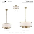 Livex Lighting Park Ridge 2-Light Metal & Fabric Ceiling Mount in Antique Brass