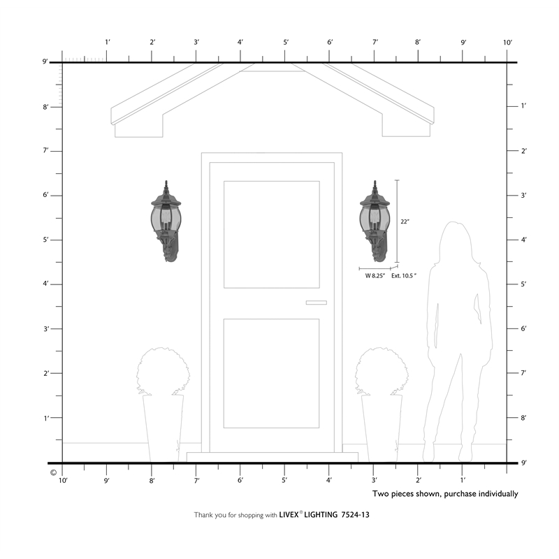 Livex Lighting Frontenac 3-Light Metal Outdoor Wall Lantern in Textured White
