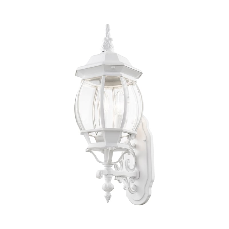 Livex Lighting Frontenac 3-Light Metal Outdoor Wall Lantern in Textured White