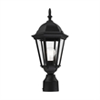 Livex Lighting Hamilton 1-Light Beveled Metal Outdoor Post Top Lantern in Black