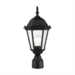 Livex Lighting Hamilton 1-Light Beveled Metal Outdoor Post Top Lantern in Black