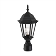 Livex Lighting Hamilton 1-Light Beveled Metal Outdoor Post Top Lantern in Black