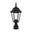 Livex Lighting Hamilton 1-Light Beveled Metal Outdoor Post Top Lantern in Black