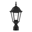 Livex Lighting Hamilton 1-Light Beveled Metal Outdoor Post Top Lantern in Black