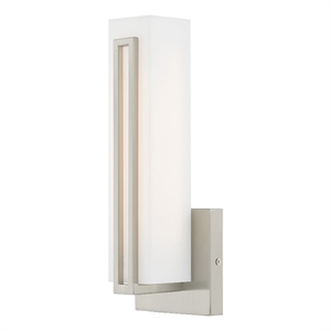 Livex Lighting Fulton Contemporary Metal ADA Wall Sconce in Brushed Nickel