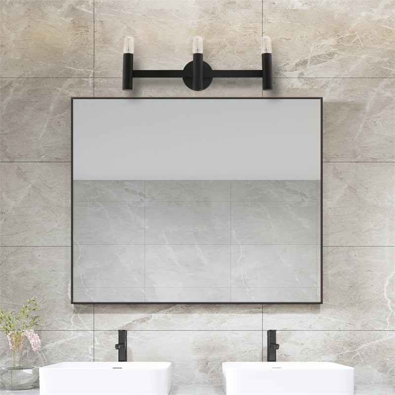 Livex Lighting Copenhagen 3-Light Metal Bath Vanity Sconce in Black