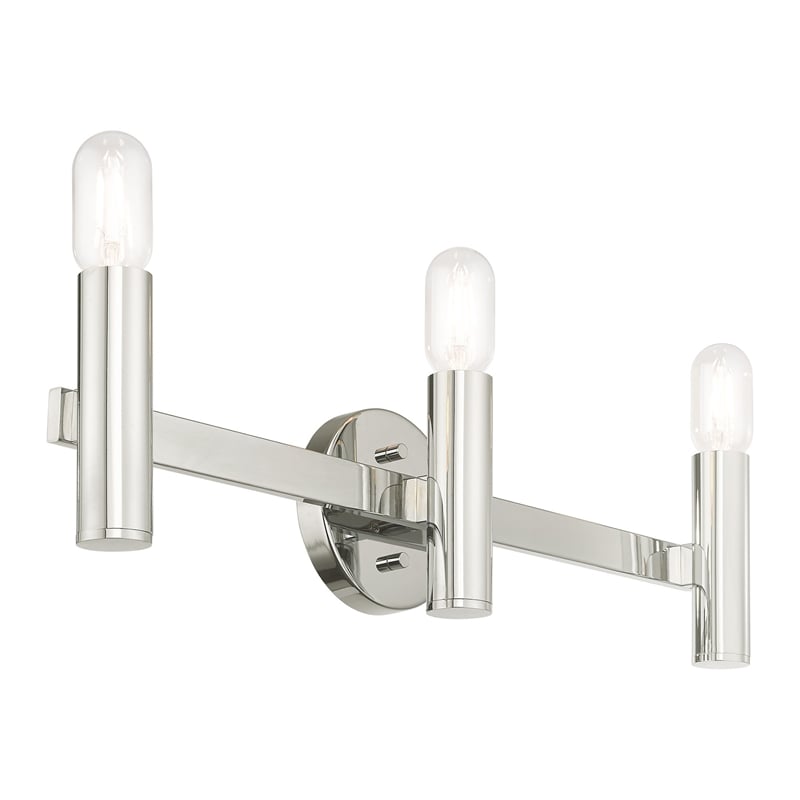Livex Lighting Copenhagen 3-Light Metal Bath Vanity Sconce in Polished Chrome