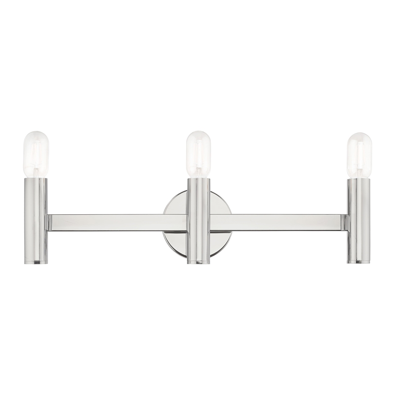 Livex Lighting Copenhagen 3-Light Metal Bath Vanity Sconce in Polished Chrome