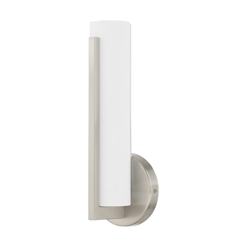 Livex Lighting Visby 8W LED Contemporary Metal ADA Wall Sconce in Brushed Nickel
