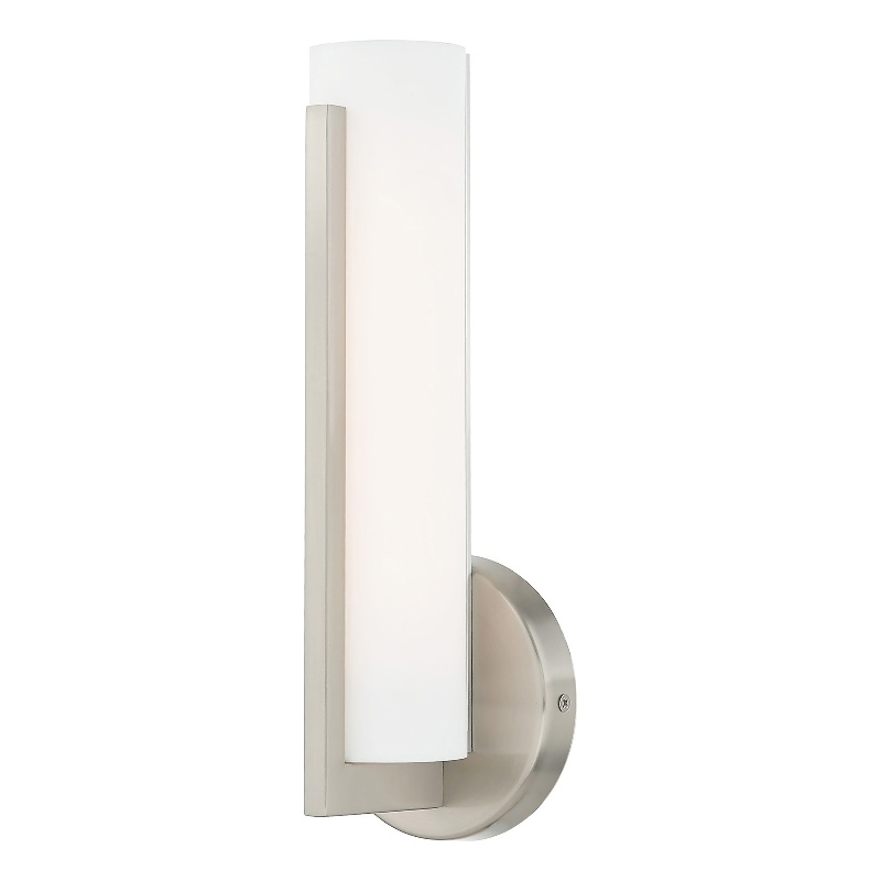Livex Lighting Visby 8W LED Contemporary Metal ADA Wall Sconce in Brushed Nickel