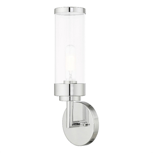 Livex Lighting Hillcrest 1-Light Modern Metal ADA Wall Sconce in Polished Chrome