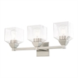 Livex Lighting Aragon 3-Light Metal/Glass Bath Vanity Lighting in Brushed Nickel