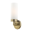 Livex Lighting Aero 1-Light Glass/Metal Single Sconce in Antique Brass