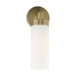 Livex Lighting Aero 1-Light Glass/Metal Single Sconce in Antique Brass