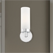 Livex Lighting Aero 1-Light Glass/Metal Single Sconce in Polished Chrome