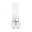 Livex Lighting Aero 1-Light Glass/Metal Single Sconce in Polished Chrome