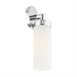 Livex Lighting Aero 1-Light Glass/Metal Single Sconce in Polished Chrome