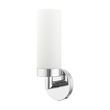 Livex Lighting Aero 1-Light Glass/Metal Single Sconce in Polished Chrome