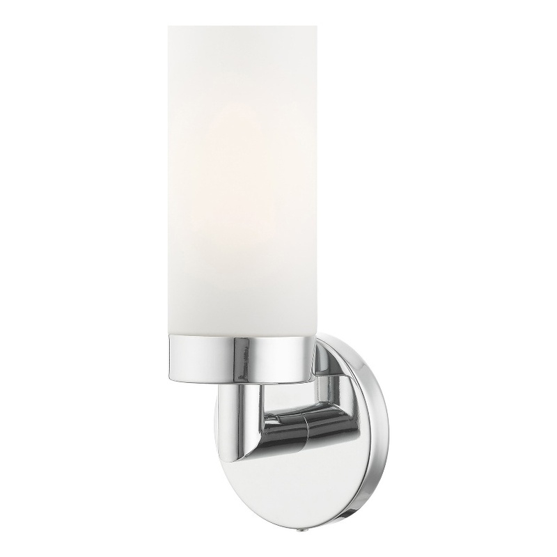 Livex Lighting Aero 1-Light Glass/Metal Single Sconce in Polished Chrome