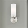 Livex Lighting Aero 1-Light Glass/Metal Single Sconce in Brushed Nickel