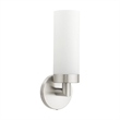 Livex Lighting Aero 1-Light Glass/Metal Single Sconce in Brushed Nickel