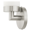 Livex Lighting Aero 1-Light Glass/Metal Single Sconce in Brushed Nickel