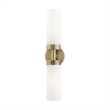 Livex Lighting Aero 2-Light Glass/Metal ADA Vanity Sconce in Antique Brass