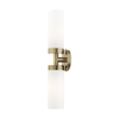 Livex Lighting Aero 2-Light Glass/Metal ADA Vanity Sconce in Antique Brass