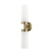 Livex Lighting Aero 2-Light Glass/Metal ADA Vanity Sconce in Antique Brass