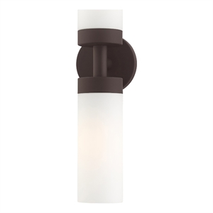 Livex Lighting Aero 2-Light Glass/Metal ADA Vanity Sconce in Bronze