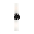 Livex Lighting Aero 2-Light Glass/Metal ADA Vanity Sconce in Black Chrome