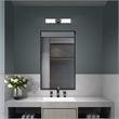 Livex Lighting Aero 2-Light Glass/Metal ADA Vanity Sconce in Black Chrome