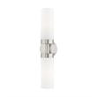 Livex Lighting Aero 2-Light Glass/Metal ADA Vanity Sconce in Brushed Nickel