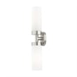 Livex Lighting Aero 2-Light Glass/Metal ADA Vanity Sconce in Brushed Nickel
