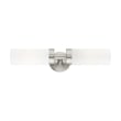 Livex Lighting Aero 2-Light Glass/Metal ADA Vanity Sconce in Brushed Nickel