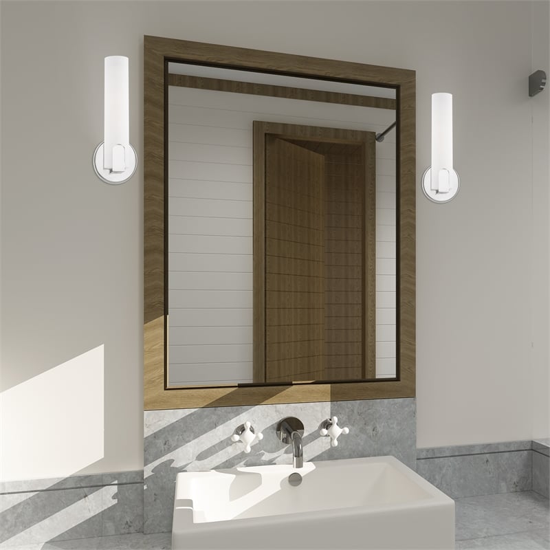 Livex Lighting Lund 8W LED Contemporary Metal ADA Wall Sconce in Polished Chrome