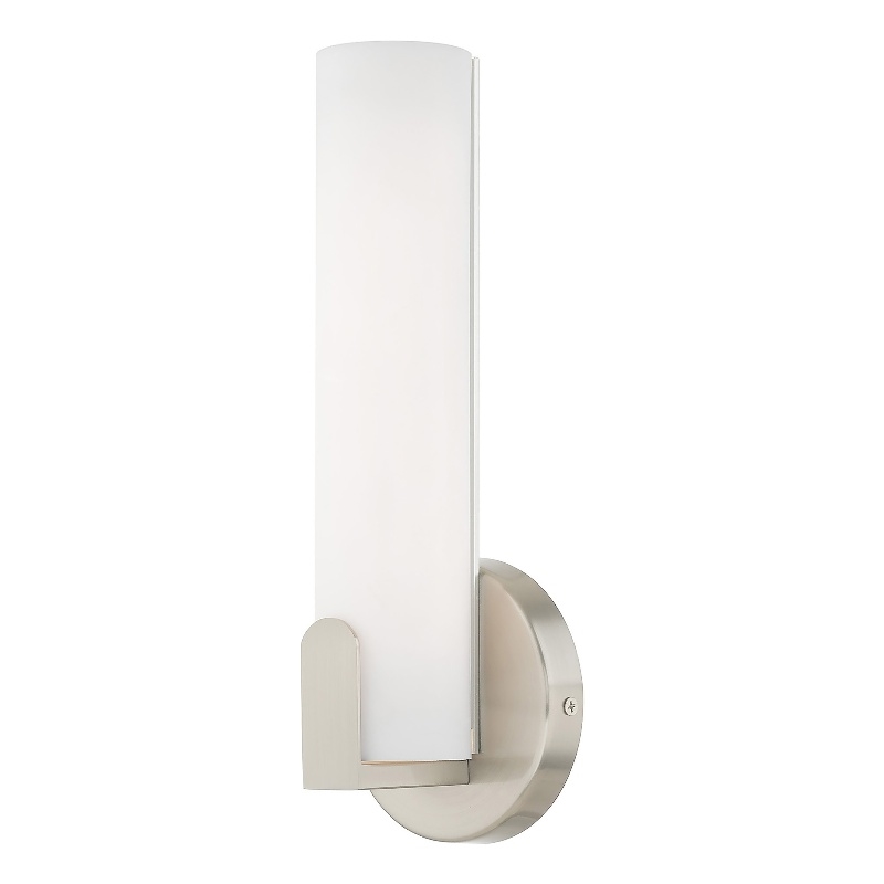 Livex Lighting Lund 8W LED Contemporary Metal ADA Wall Sconce in Brushed Nickel