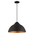 Livex Lighting 1-Light Transitional Metal Single Pendant in Black