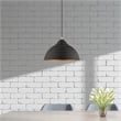 Livex Lighting 1-Light Transitional Metal Single Pendant in Black