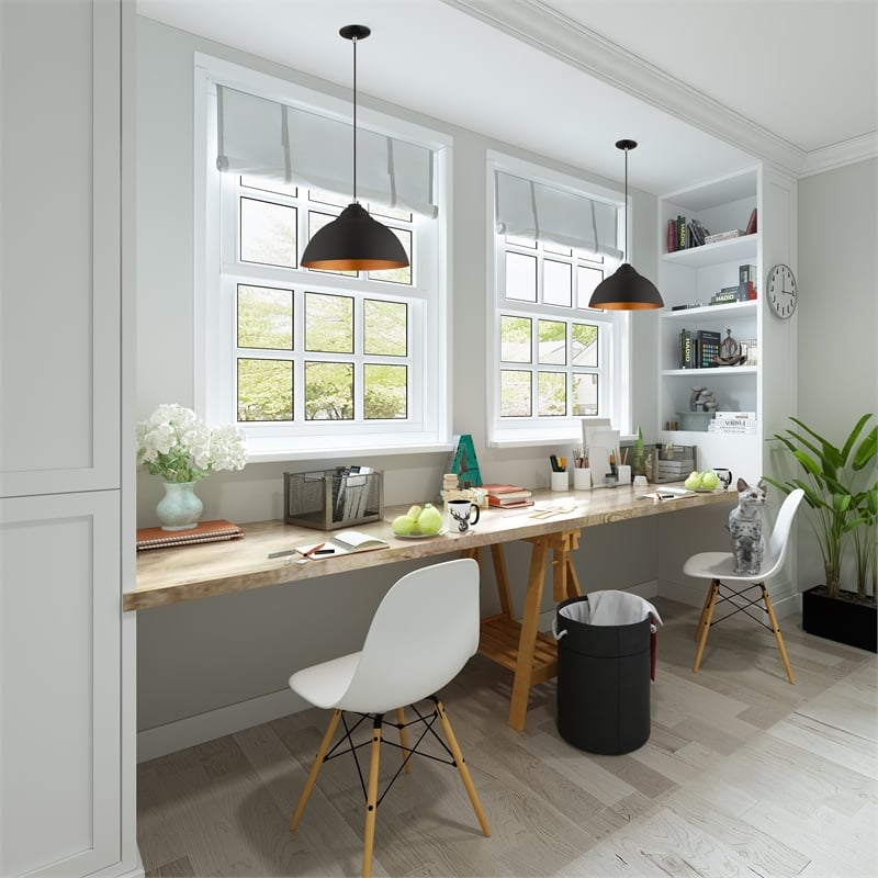 Livex Lighting 1-Light Transitional Metal Single Pendant in Black