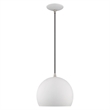 Livex Lighting 1-Light Modern Metal Single Pendant with Shade in White