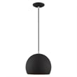 Livex Lighting 1-Light Modern Metal Single Pendant with Shade in Black