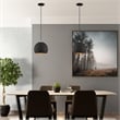 Livex Lighting 1-Light Modern Metal Single Pendant with Shade in Black
